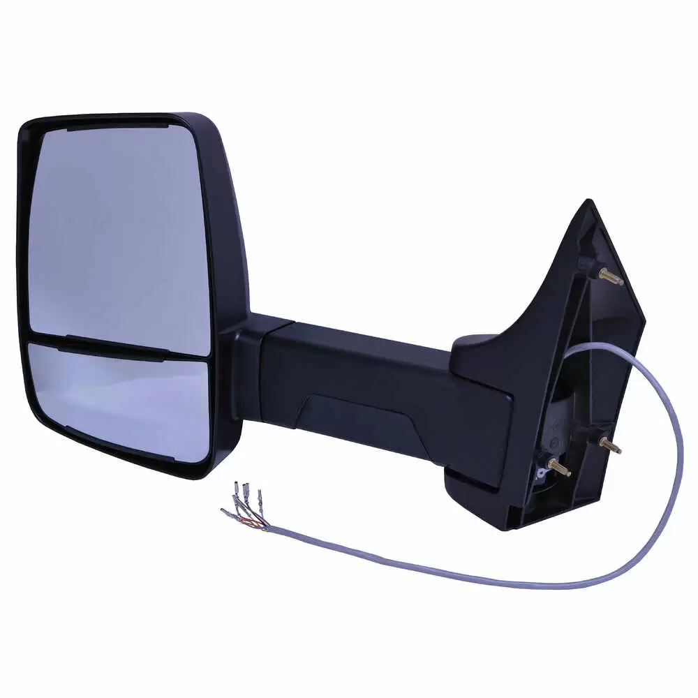 Left 2020XG Heated Remote / Manual Mirror Assembly for 102" Body Width - Black - Fits GM - Velvac 716329