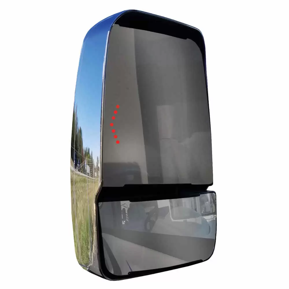 Left 2020XG Heated Remote Mirror Head with Signal Arrow - Chrome - Velvac 716503