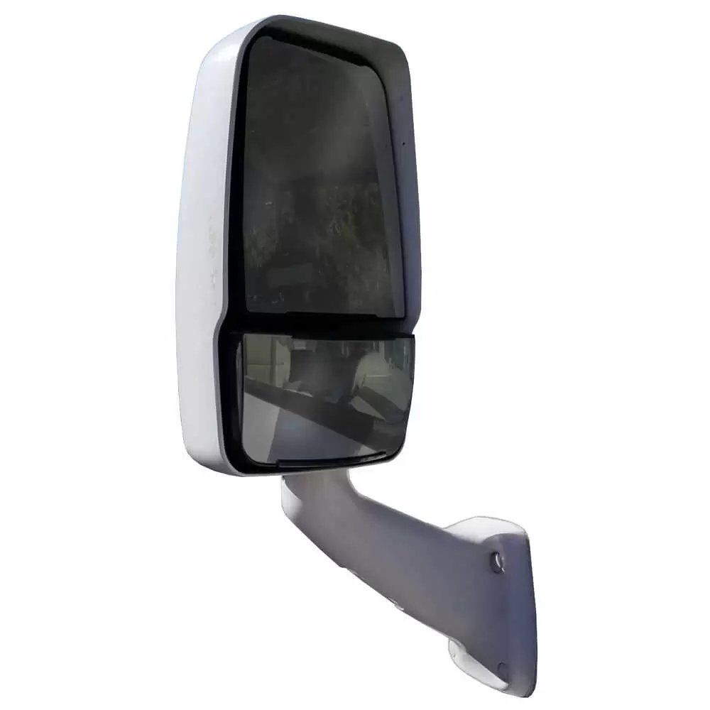 Left 2025 Deluxe Heated Remote / Manual Mirror Assembly with Intermediate Wire Harness - Driver side- White - Velvac 713823