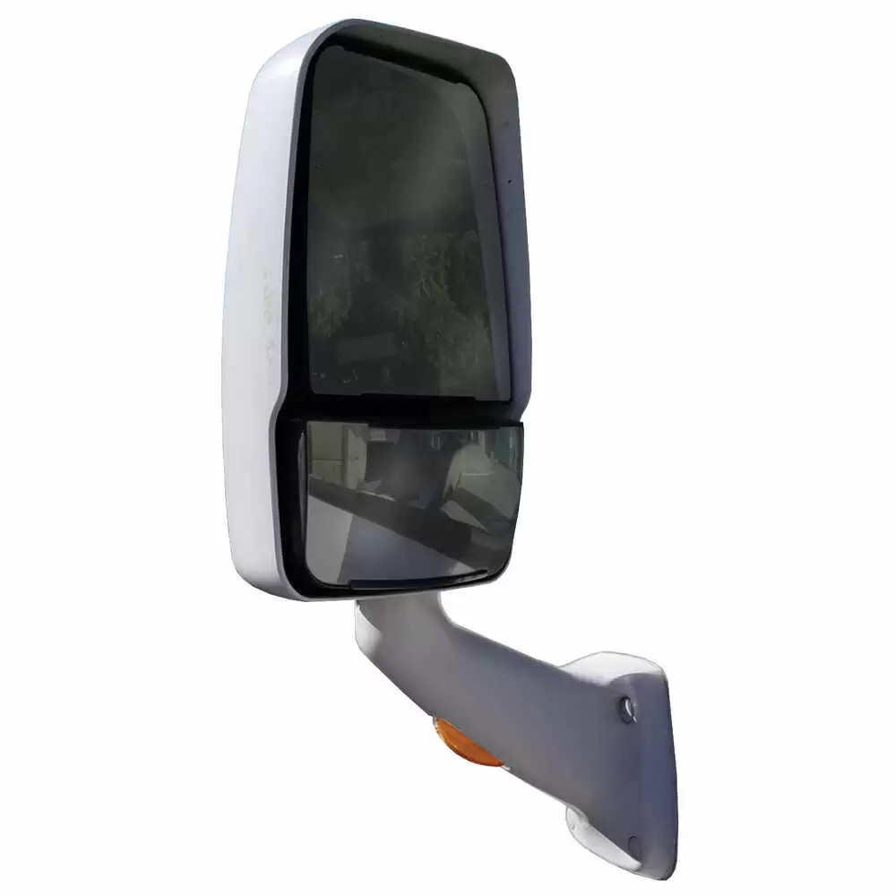 Left 2025 Deluxe Heated Remote / Manual Mirror Assembly with Light - White - Velvac 715479