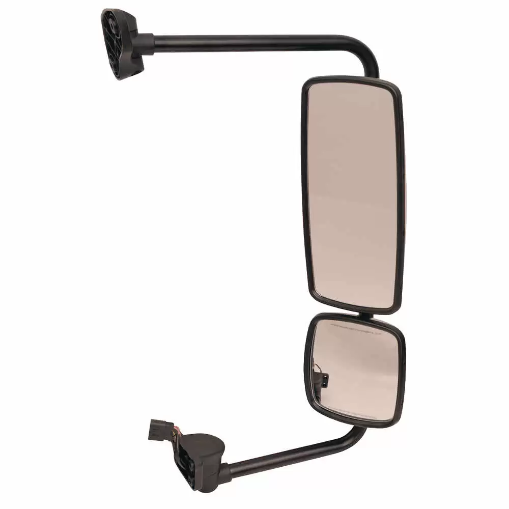 Left Chrome Heated & Motorized Mirror Assembly with CB Antenna Mount