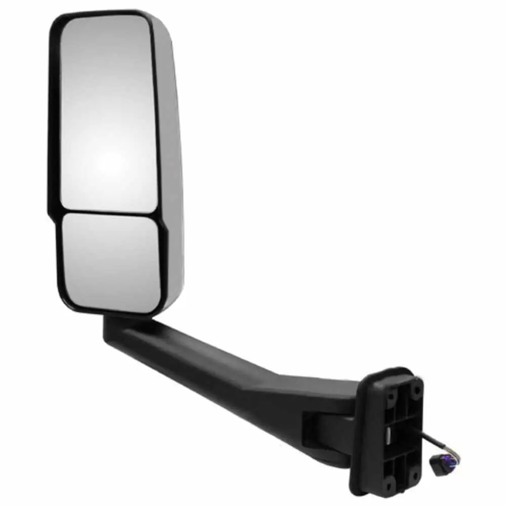Left Chrome Mirror Assembly, Manual, Heated - Driver side - fits Chevrolet/GM Kodiak Topkick 2003-2009