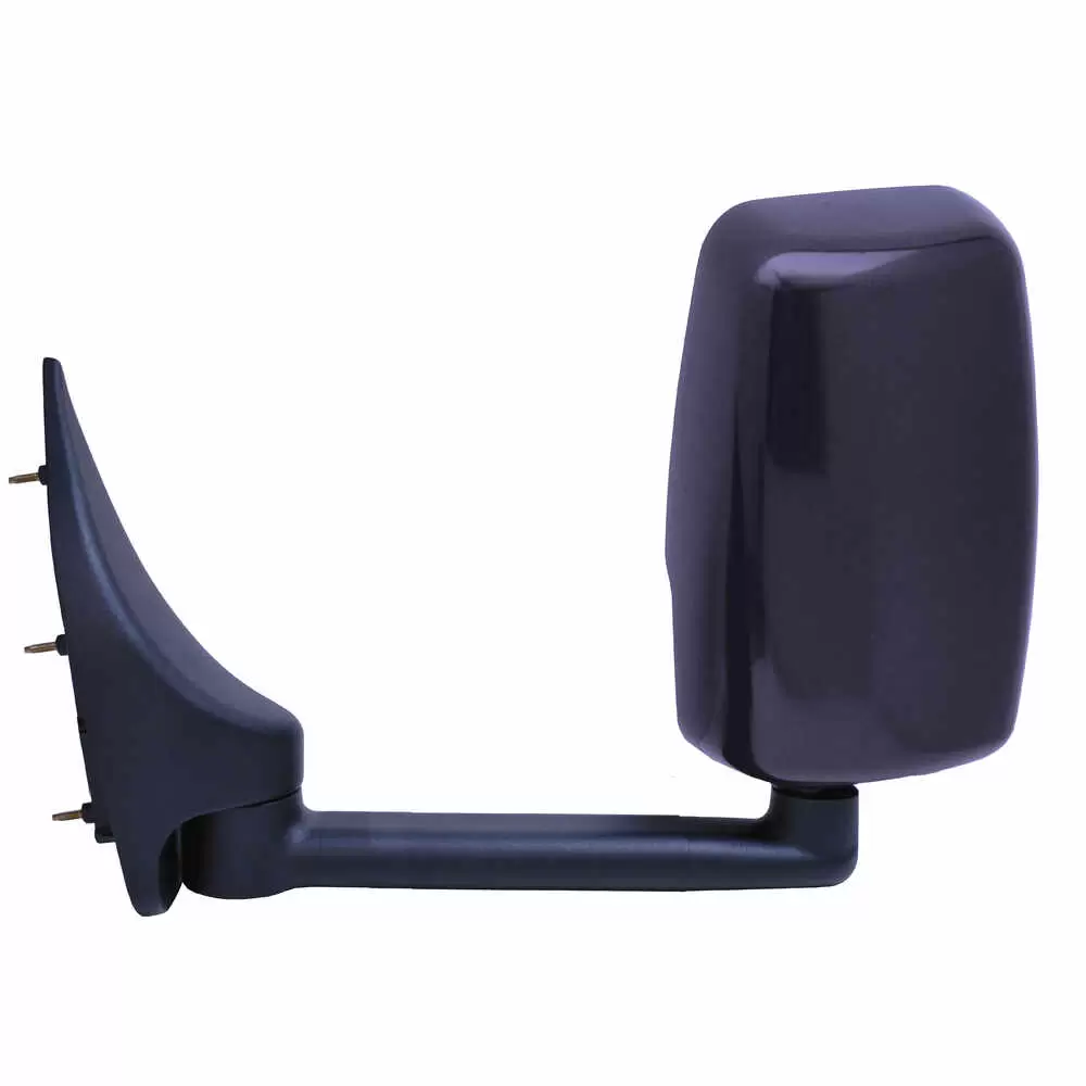 Left Deluxe manual mirror assembly with glass - Driver side- Black - Fits E350 with 102" body width '92-'02