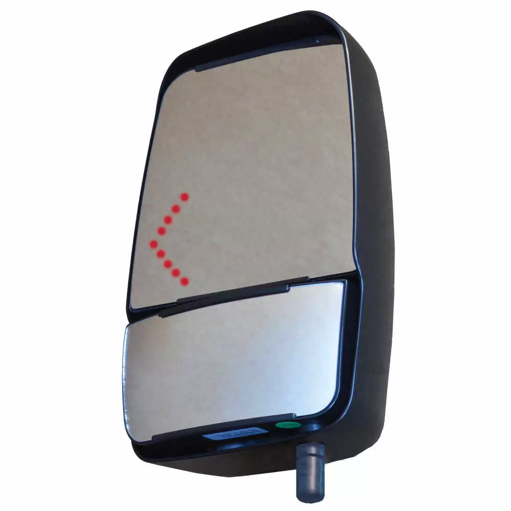 Left Deluxe Mirror Head with Heated Remote / Manual Glass with Signal Arrow - Driver side - Black - Velvac 716973