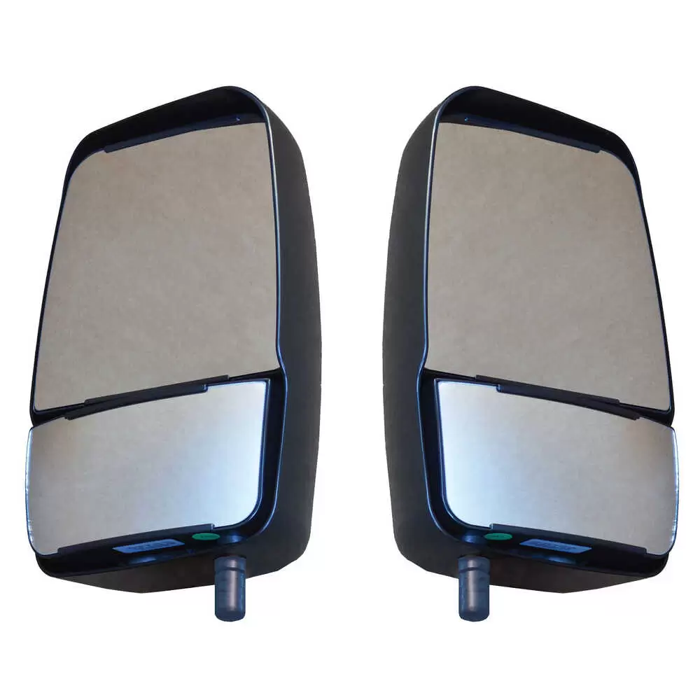 Left Deluxe Mirror Head with Manual Flat / Convex Glass - Black - Pair Velvac