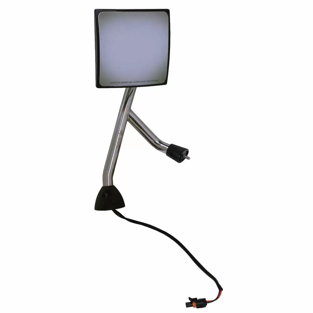 Left Heated Hood Mirror Assembly - Chrome - Driver side.  Fits International DuraStar and WorkStar