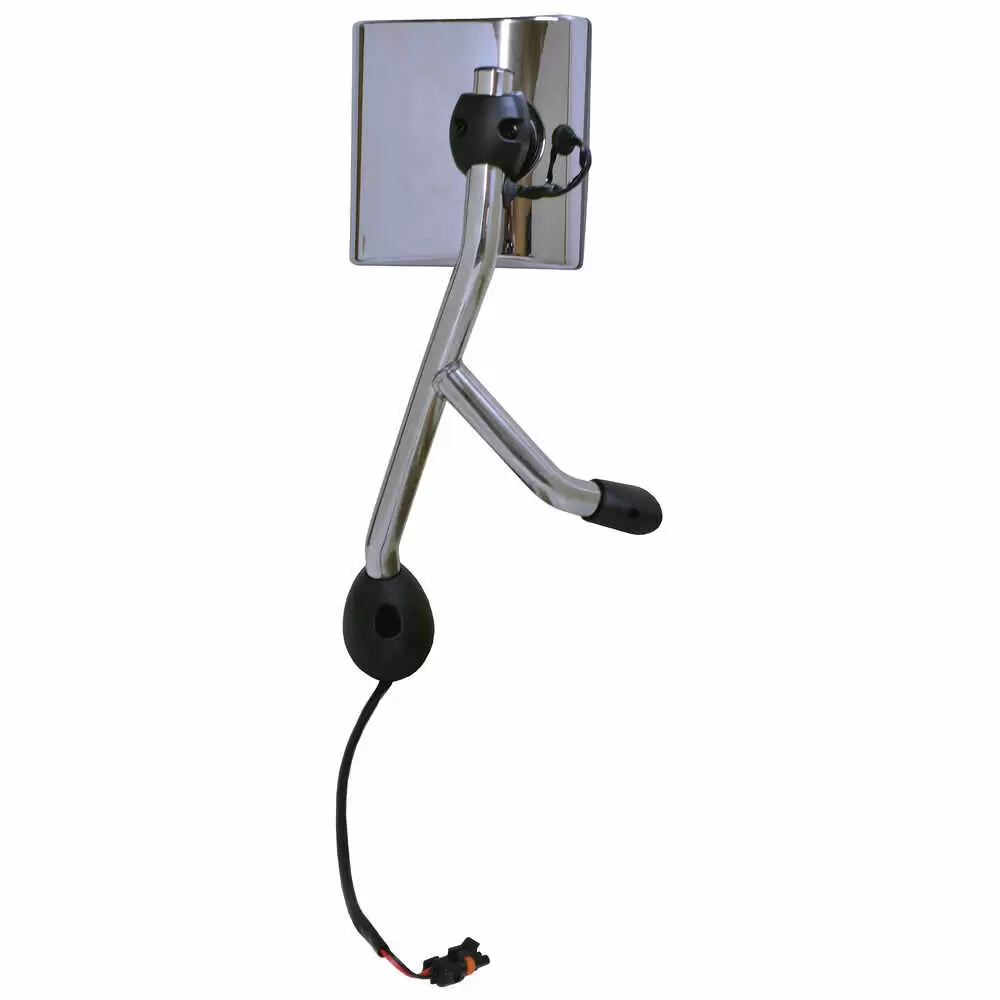 Left Heated Hood Mirror Assembly - Chrome - Driver side.  Fits International DuraStar and WorkStar