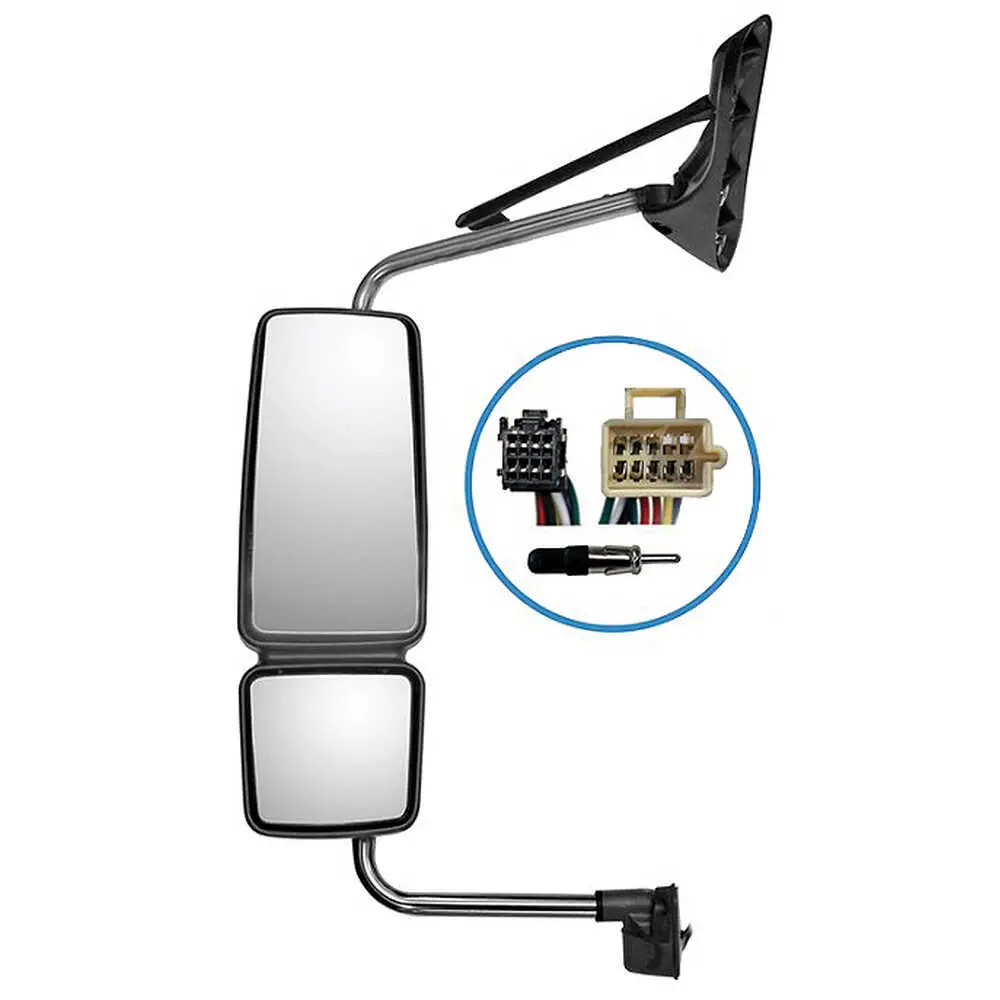 Left Heated Manual Mirror Assembly with Light and CB Antenna Ready 