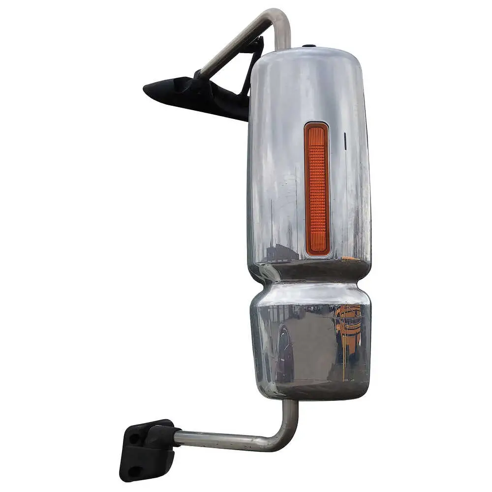 Left Heated Manual Mirror Assembly with Light and CB Antenna Ready - Driver side - Chrome - Fits International DuraStar WorkStar ProStar 