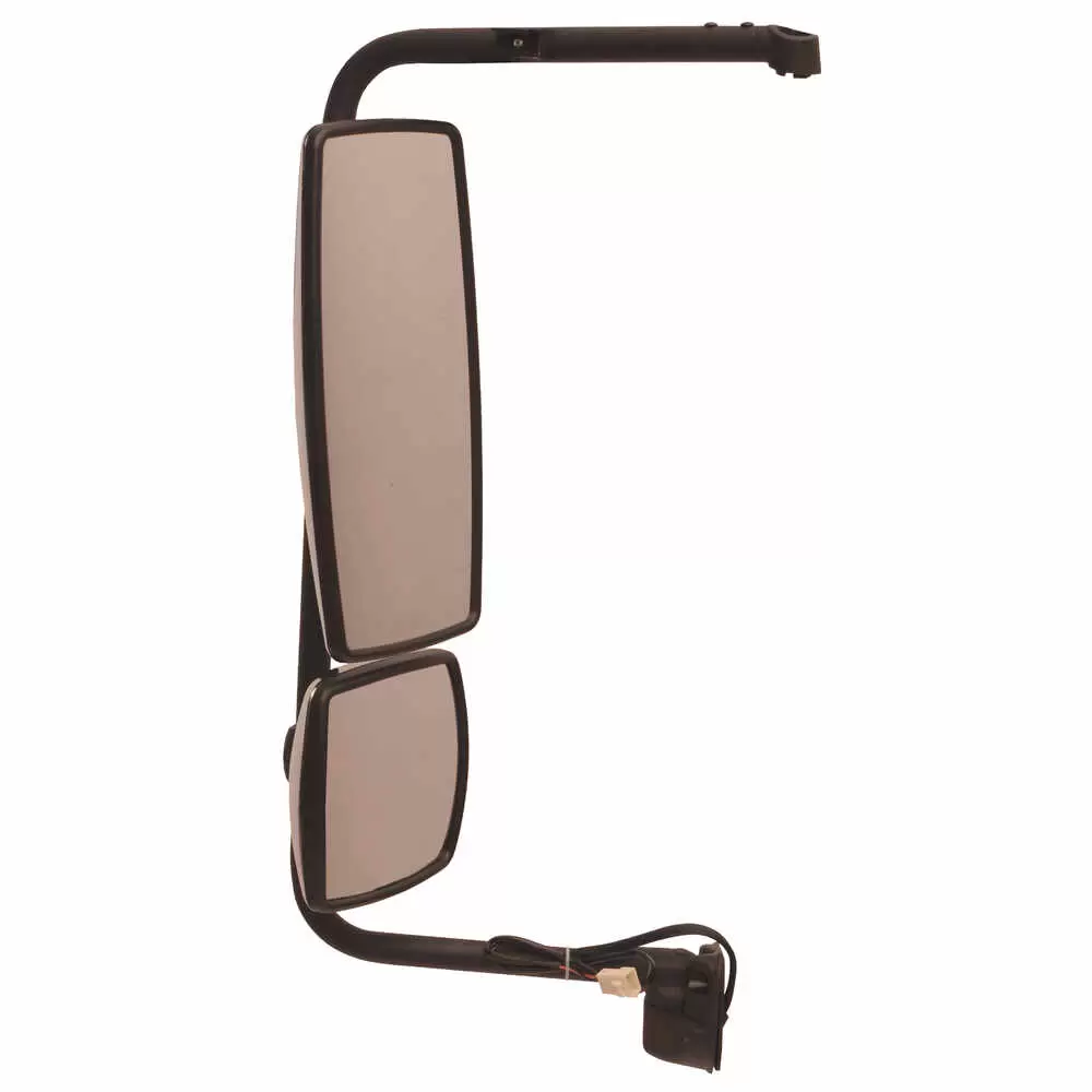 Left Heated Manual Mirror Assembly without Upper Mount - Driver side - Chrome - Fits International DuraStar WorkStar ProStar 