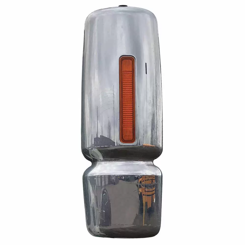 Left Heated Manual Mirror Head with Light - Driver side - Chrome- Fits International DuraStar, WorkStar, ProStar, TerraStar & TranStar