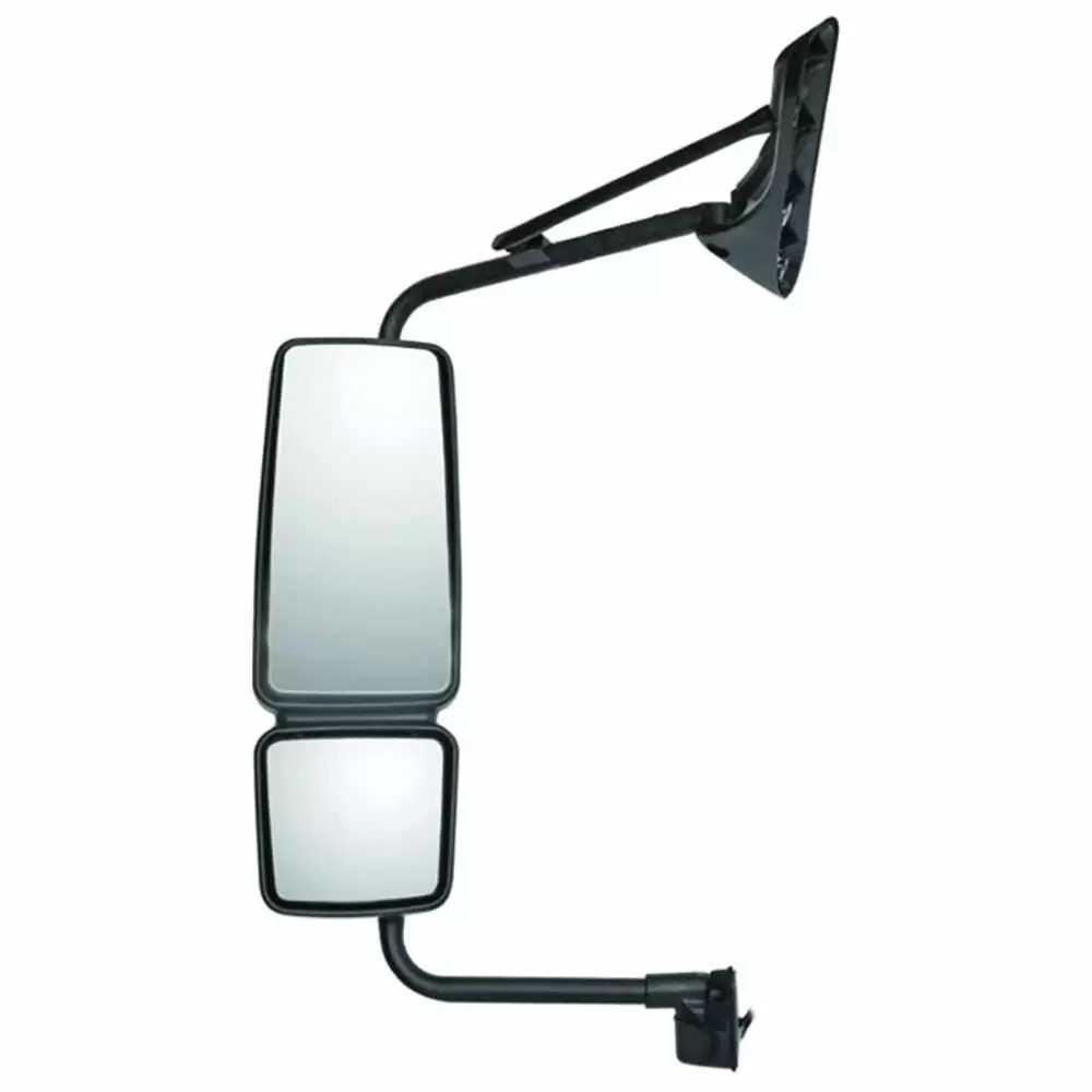 Left Heated Motorized Mirror Assembly with Light & CB Antenna Ready - Black- Fits International