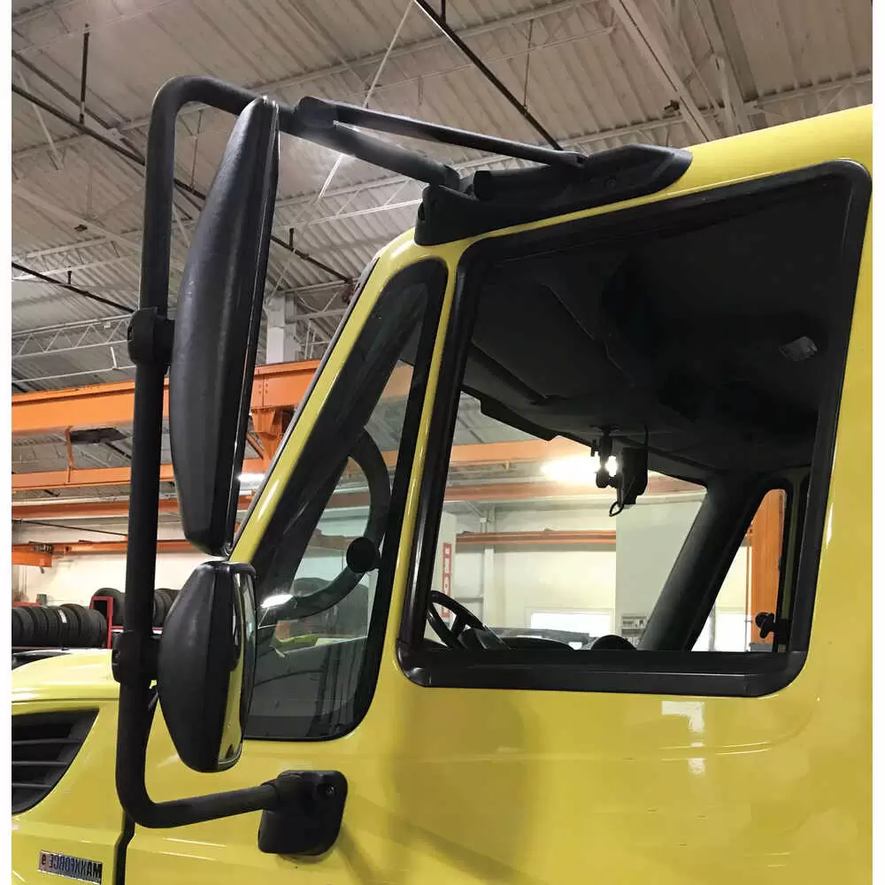 Left Manual Mirror Assembly without Upper Mount - Driver Side - Black - Fits International DuraStar WorkStar ProStar
