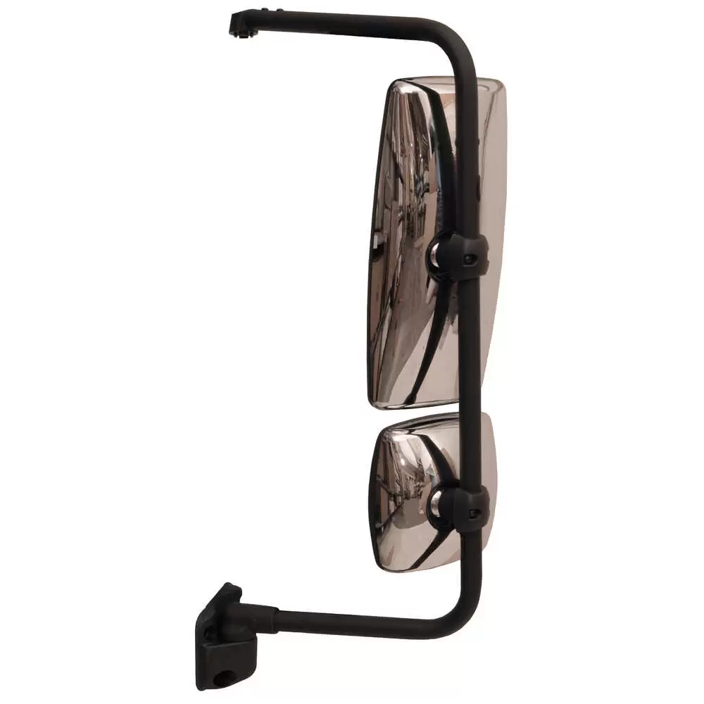 Left Manual Mirror Assembly without Upper Mount - Driver side - Chrome - Fits International LoneStar ProStar 