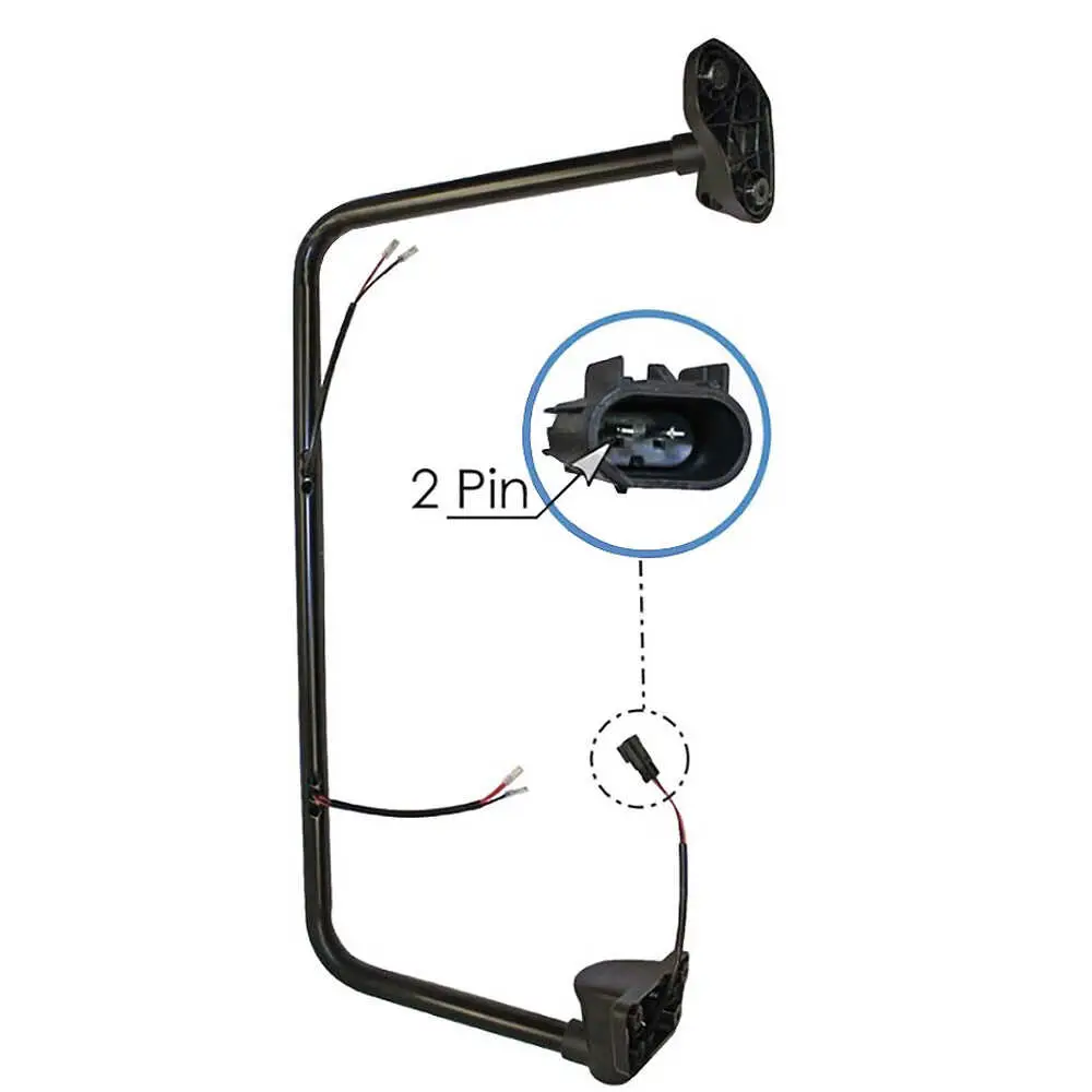 Left mirror loop with wires for heated head assembly - Fits Freightliner M2 106/112 & Business Class