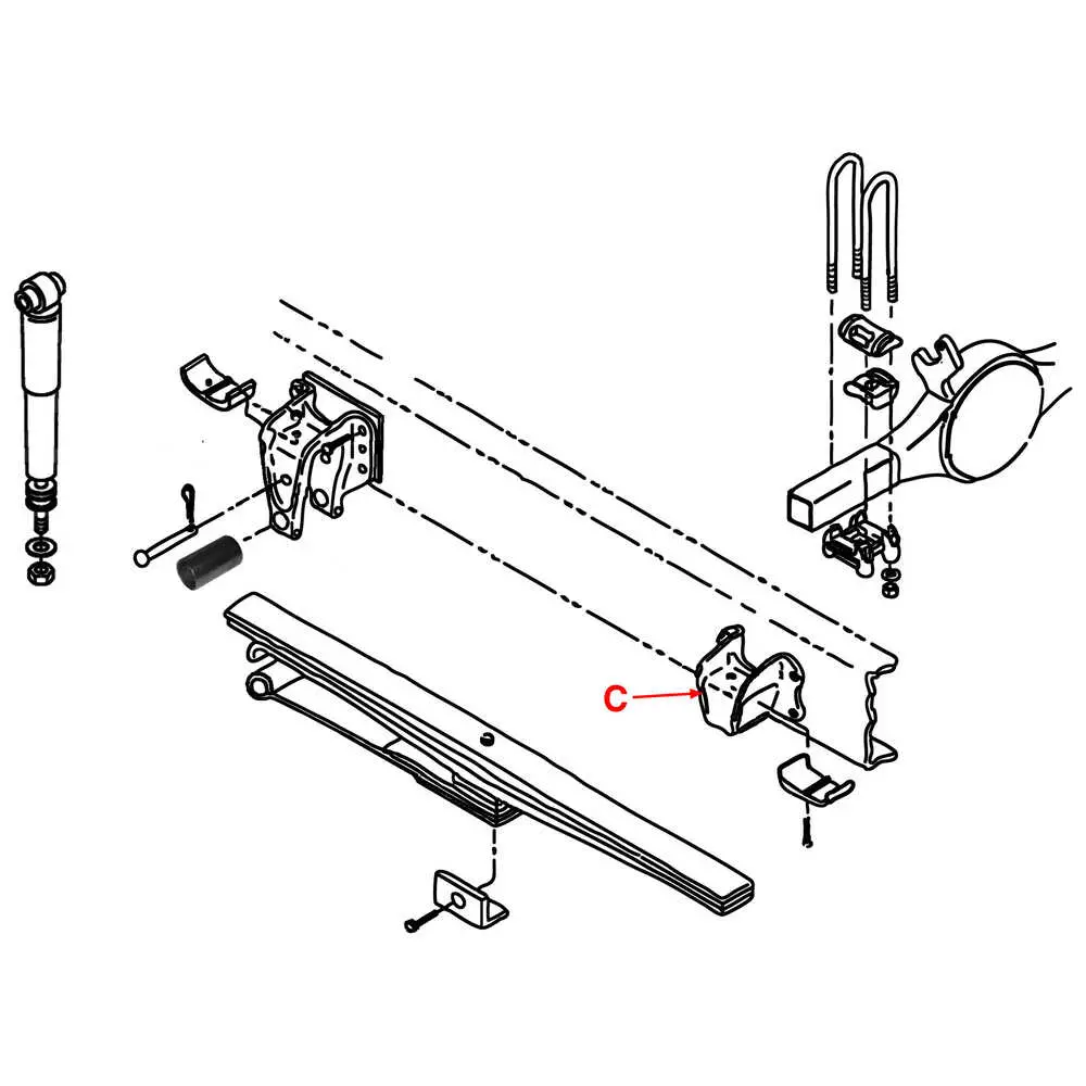 Left Rear Leaf Spring Hanger that fits Freightliner MT55