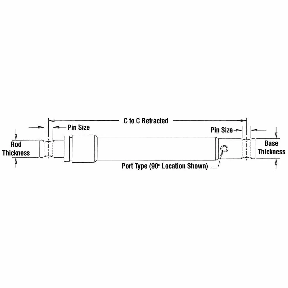 Lift Cylinder 1-1/2" x 6" - Replaces Western 25200 1304210