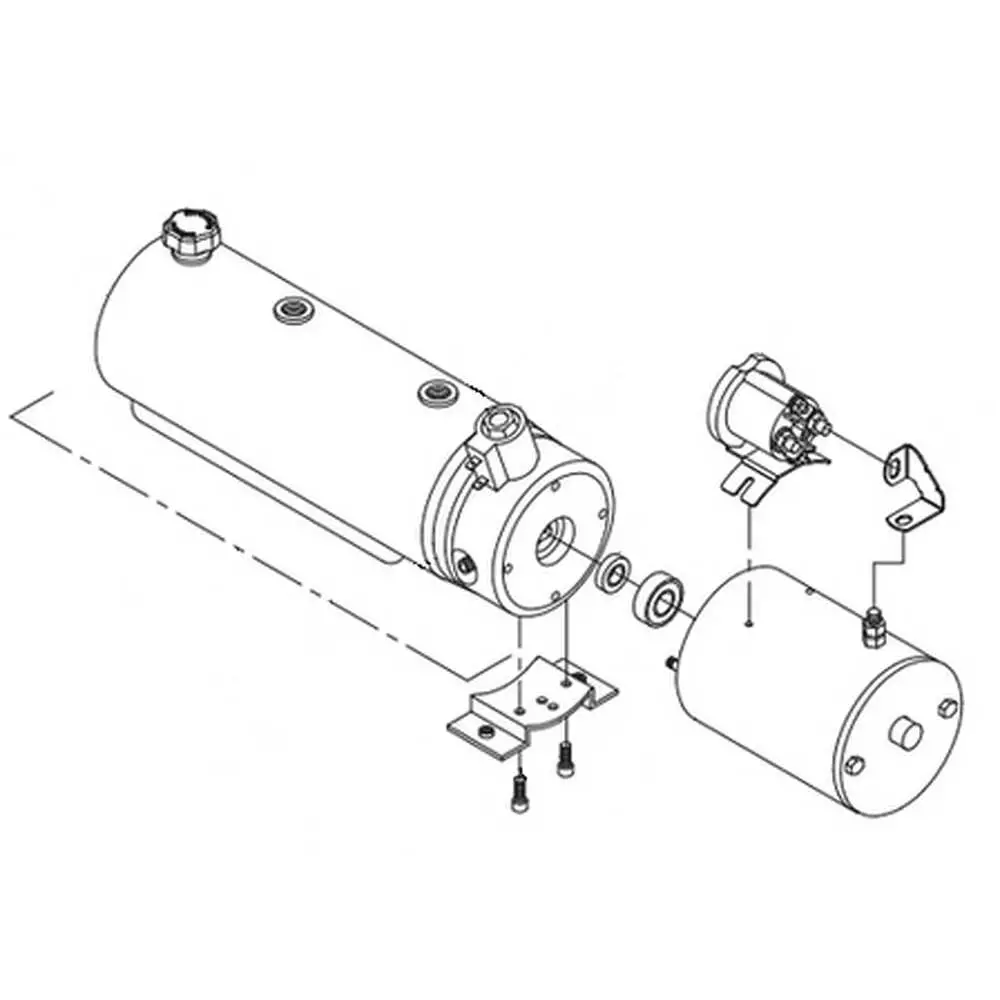 Liftgate Power Unit - Power Up/Gravity Down - 4.5" x 13" Reservoir - Fits Thieman TopLifter Series