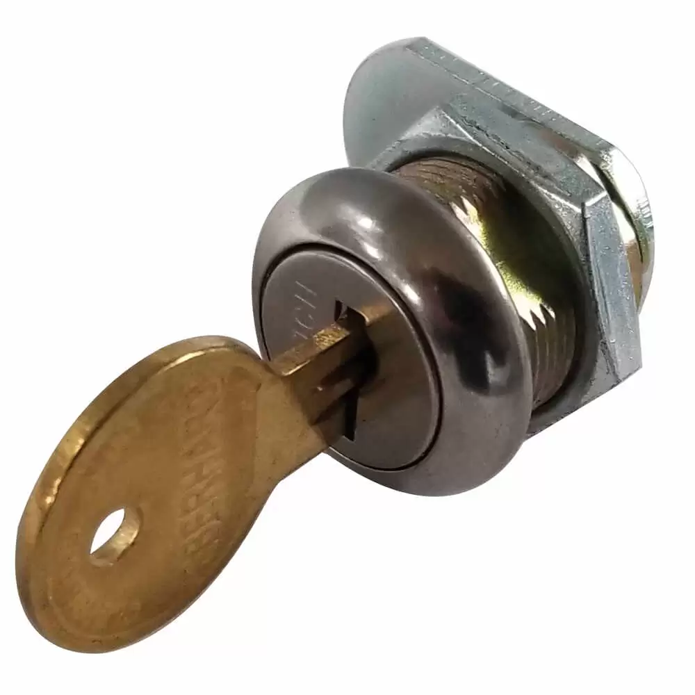 Lock Cylinder and Key with Spun On Straight Cam