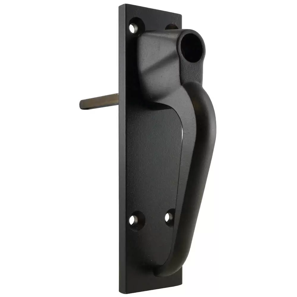 Locking Handle with Push-Button Lock with 5/16 x -3/4" Shaft - Does Not Include the Cylinder and Key - Black - Genuine Kason