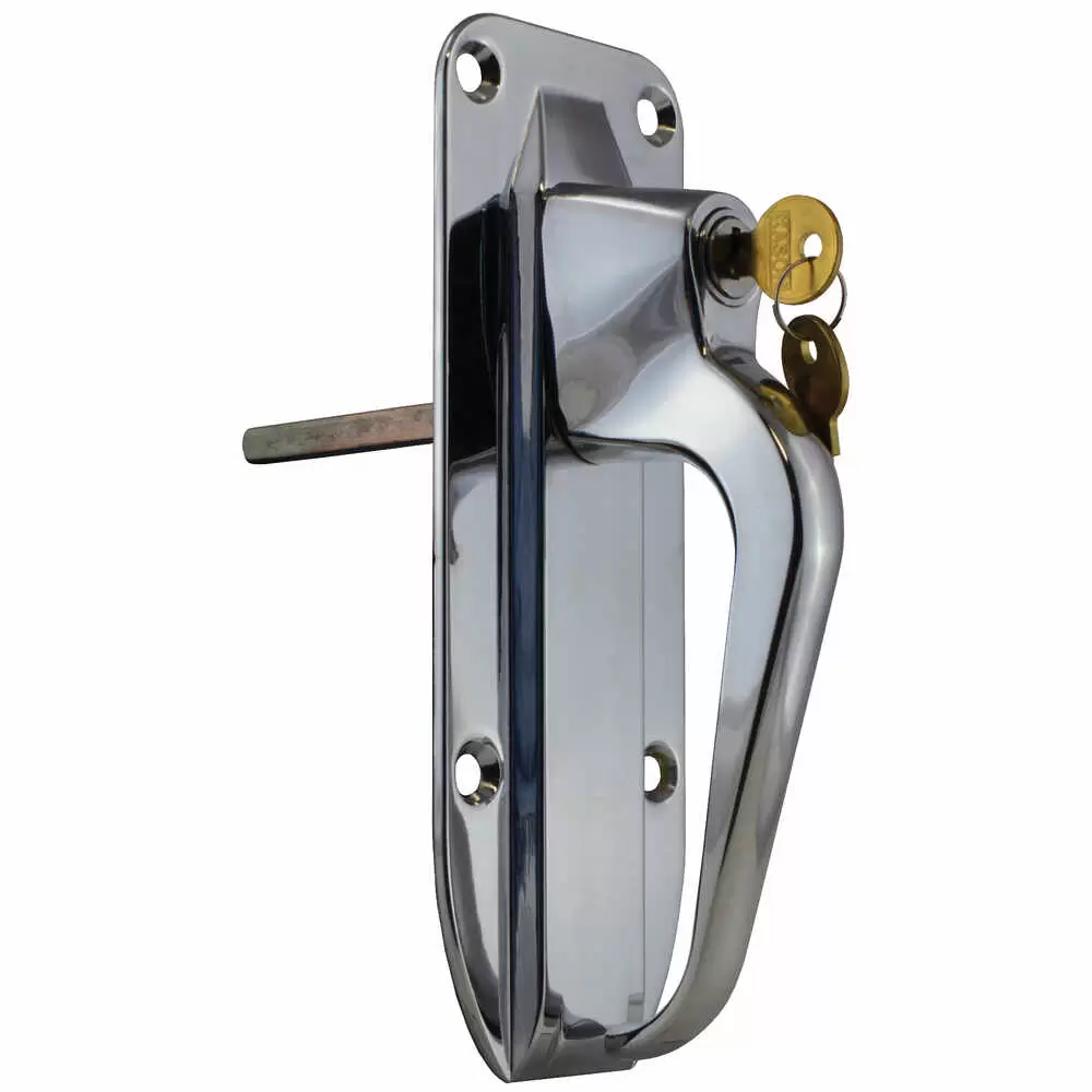 Locking Push-Button Rear Door Handle with 5/16" x 3-3/4" Shaft (Genuine Kason) - Keyed #20
