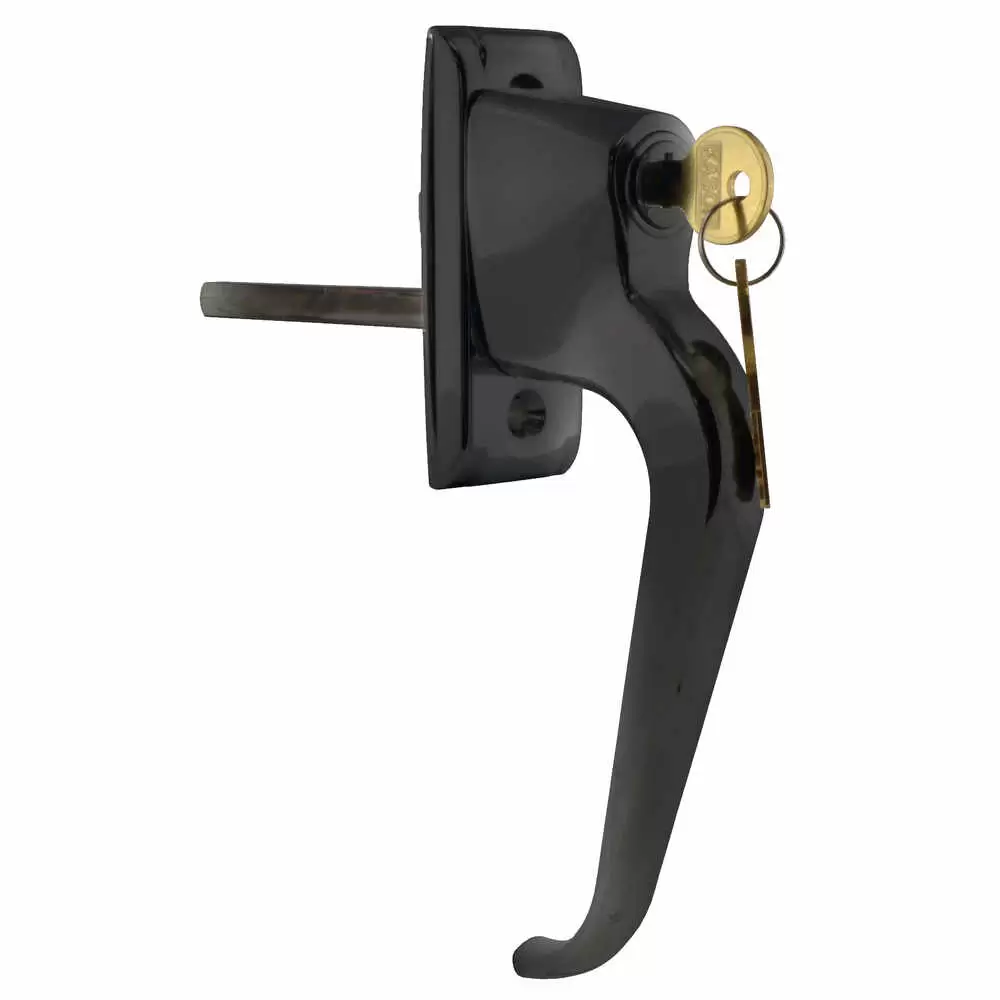 Locking Rear Door Handle with 5/16 x 3-3/4" Shaft - Black - Genuine Kason