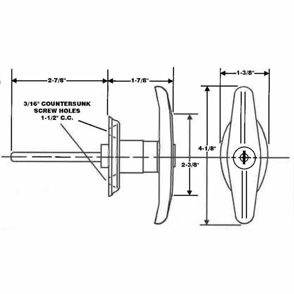 Locking T Handle with 5/16 x 4" Shaft - Chrome