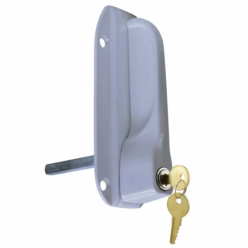 Locking Web Style Handle, White - No Key Required to Lock