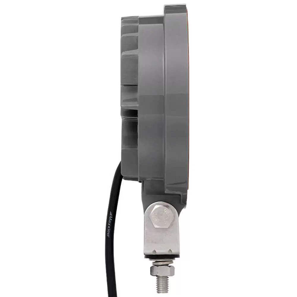 Maxxheat Round 15 LED Heated Work Light with Amber Lens, 12/24VDC - 4.8" Diameter x 1.5" Deep