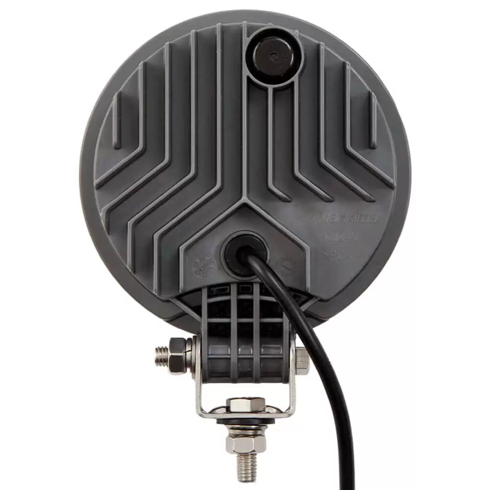 Maxxheat Round 15 LED Heated Work Light with Amber Lens, 12/24VDC - 4.8" Diameter x 1.5" Deep