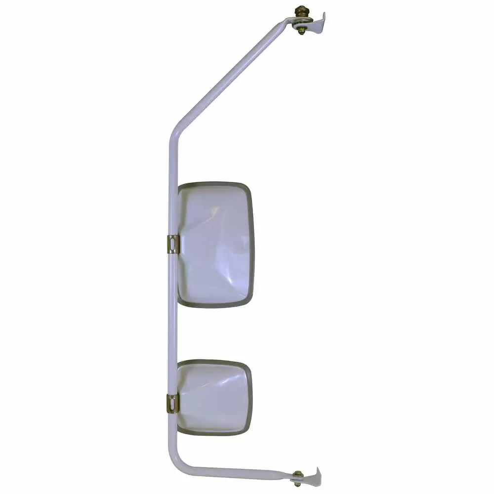 Mirror Assembly with Preset - White Steel Mirror Heads And Loop - Passenger side - Right Side - Velvac 714960