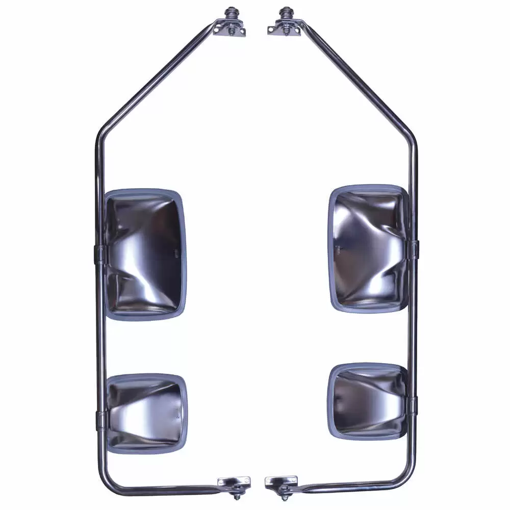 Mirror Assembly Stainless Steel with Preset, Pair - 35-1/2" x 10" - Velvac