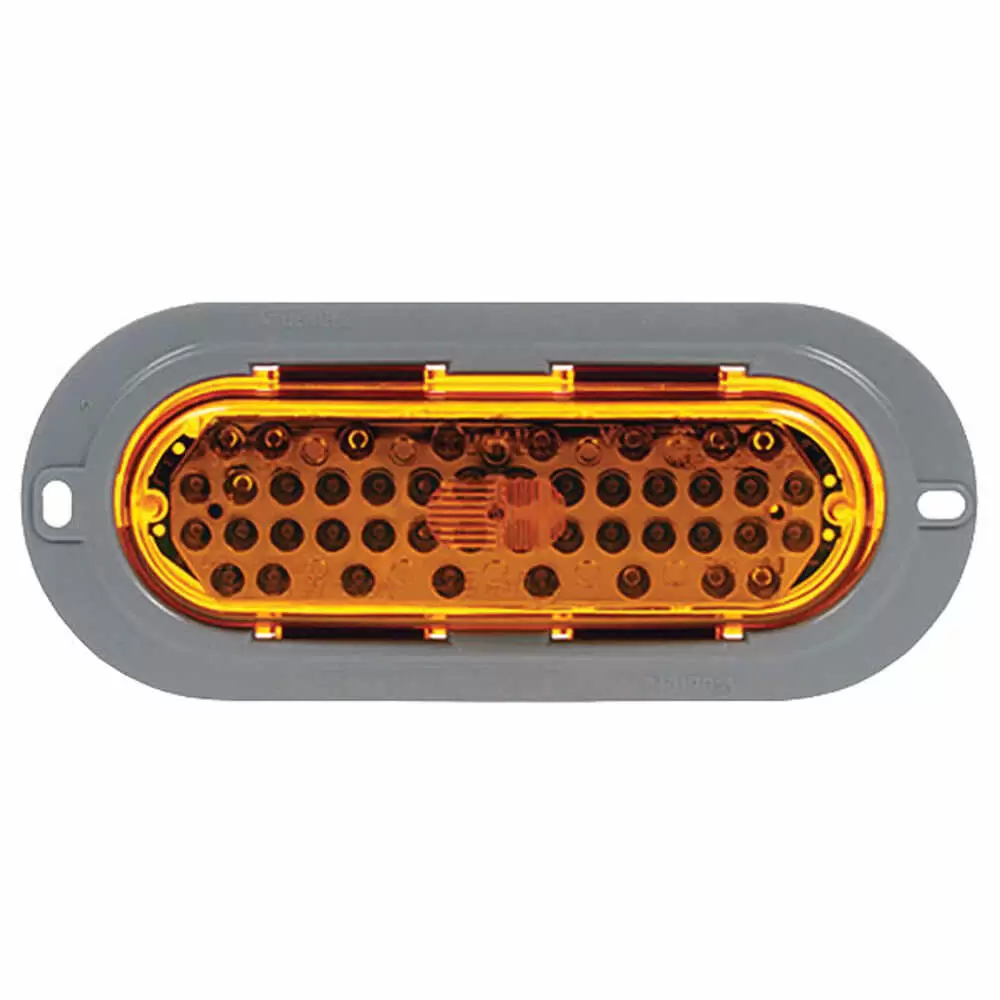 Oval LED Yellow Light with Gray Flange - Truck-Lite 60096Y
