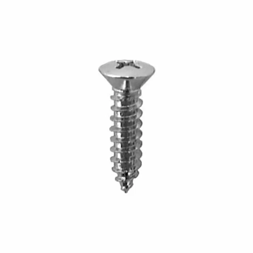 Phillips Oval Head Tap Screw #8 Head 10 x 3/4" - Chrome - 100 Pieces