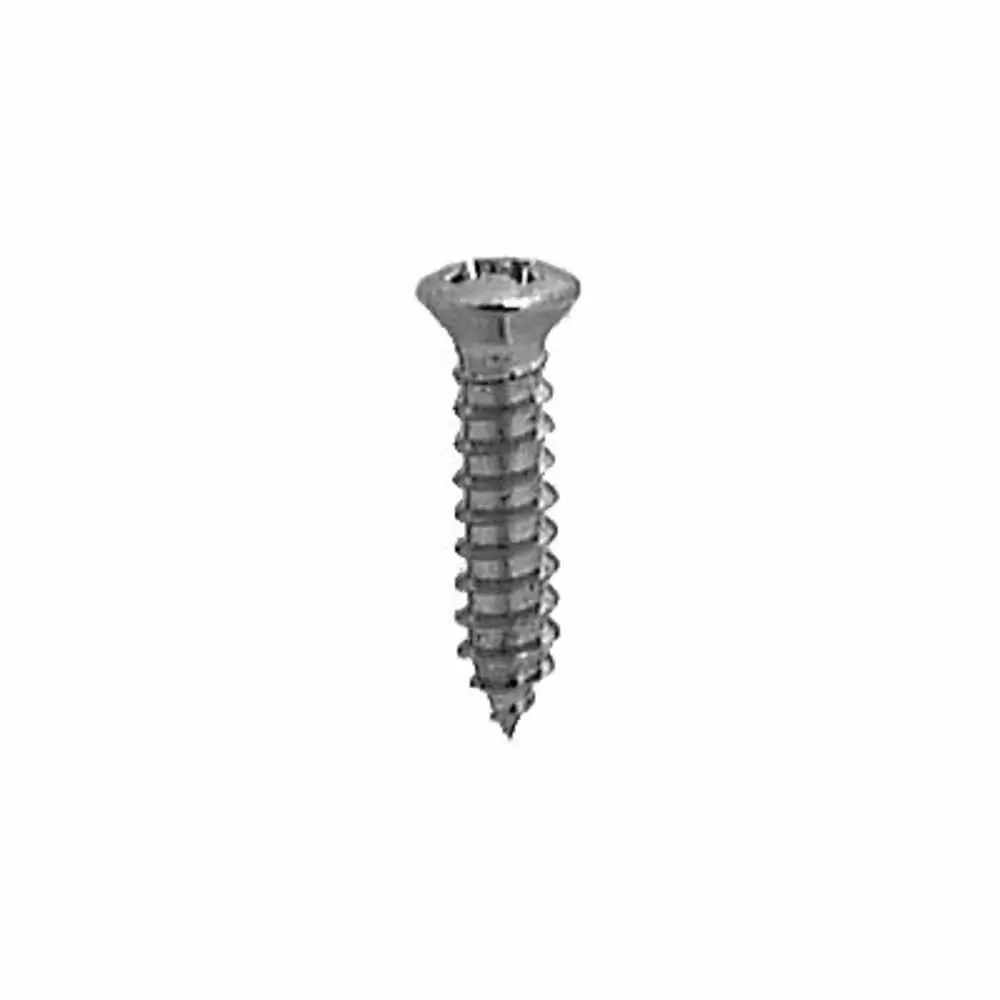 Phillips Oval Head Tap Screw #8 x 3/4", #6 Head Size, Chrome - 100 Pieces