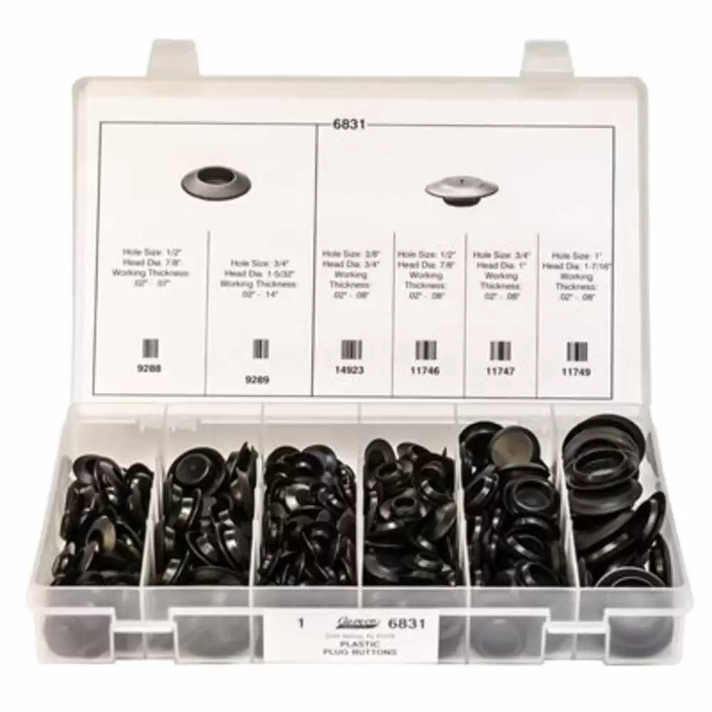 Plastic Plug Button Assortment, 1 Pcs
