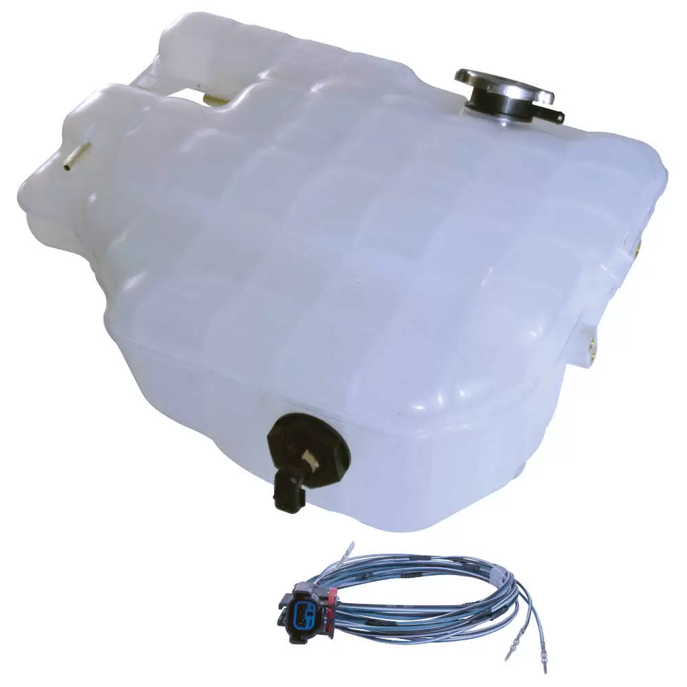 Plastic Radiator Surge Tank used with Freightliner & GM/Workhorse Diesel Engines