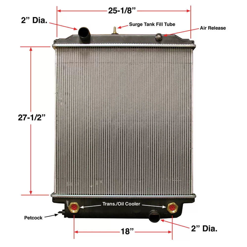 Radiator - Fits Freightliner MT45/MT55 Fedex / UPS Stepvans, Workhorse & Thomas Bus