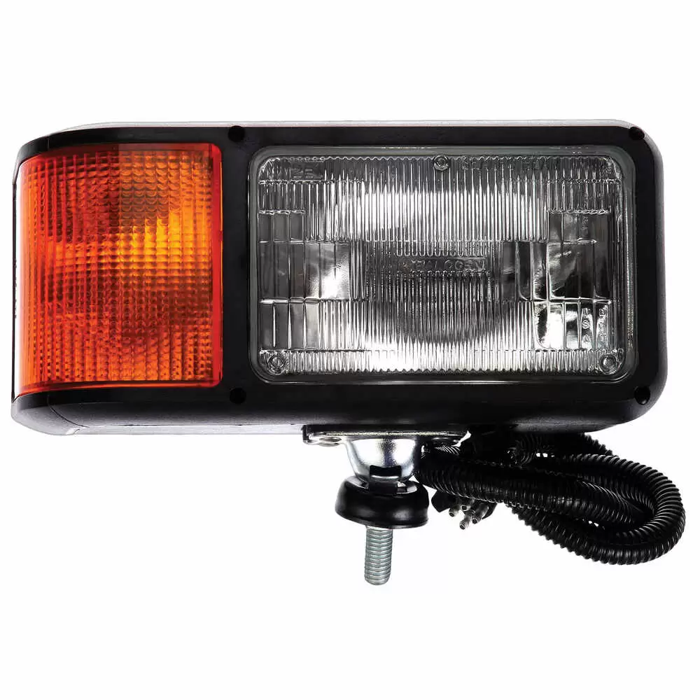 Rectangular Halogen Snowplow Light with 5 Wire Connections - Right Side