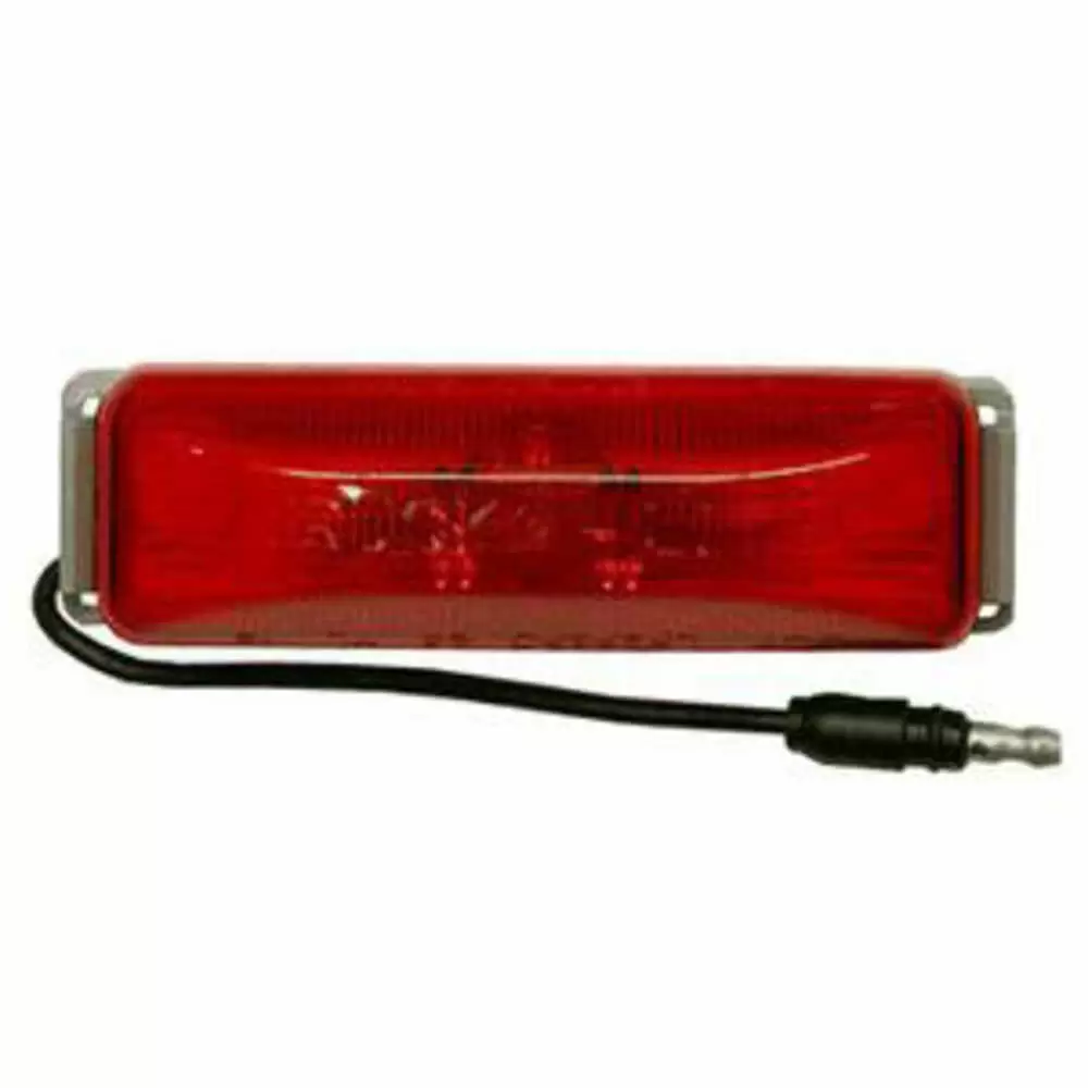 Red Sealed Marker Light with Gray Header Mount Base and Hot Wire - Truck-lite
