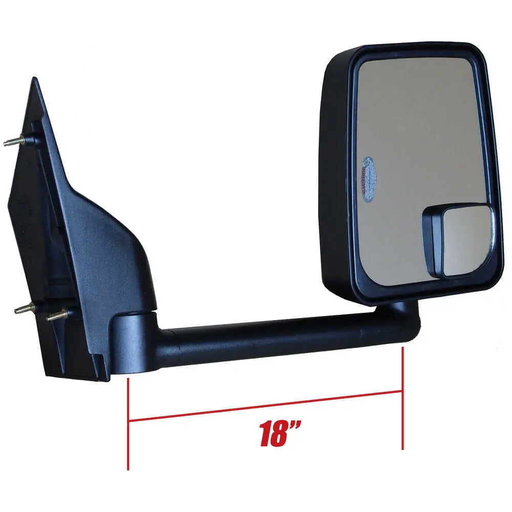 Right 2020 Standard Heated Remote Mirror Assembly for 102" Body Width - Passenger side - Black - Fits GM - Velvac 714568