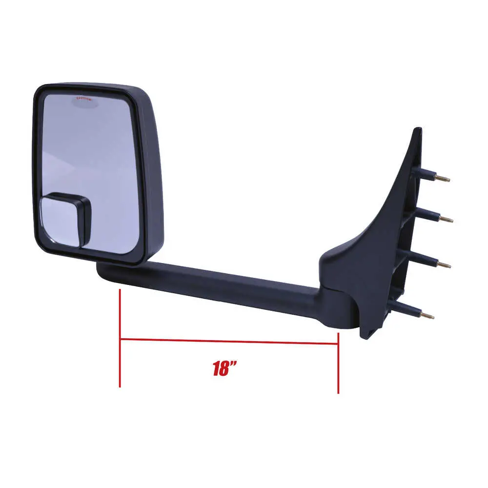 Right 2020 Standard Heated Remote Mirror Assembly with Light for 102" Body Width - Passenger side - Black - 03-On Ford E-Series - Velvac 715460