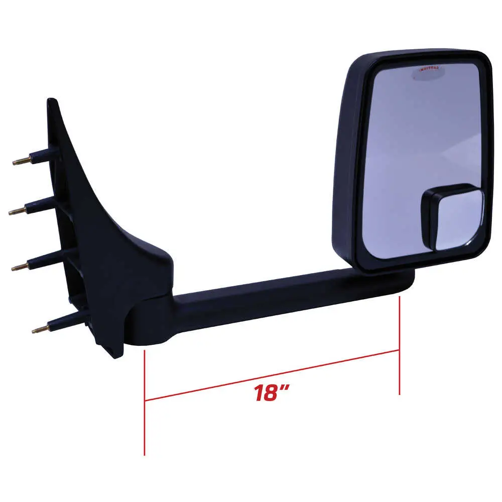 Right 2020 Standard Manual Mirror Assembly for 102" Body Width - Passenger side - Black - 03-On Ford E Series
