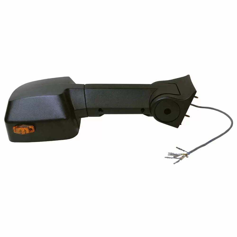 Right 2020XG Deluxe Heated Remote / Manual Mirror Assembly with Light for 96" Body Width - Passenger side - Black - Velvac 716354