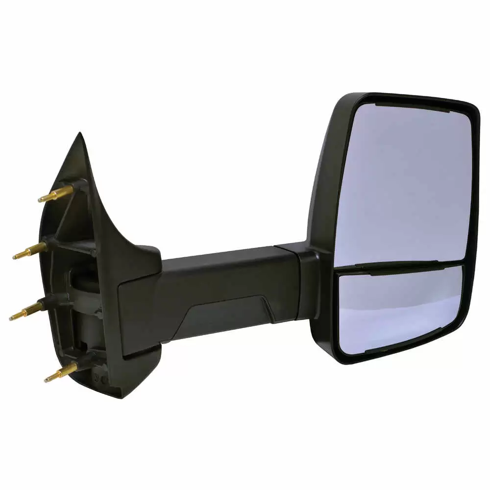 Right 2020XG Deluxe Manual Mirror Assembly for 96" Body Width - Black - Fits Ford E Series - Velvac 715900