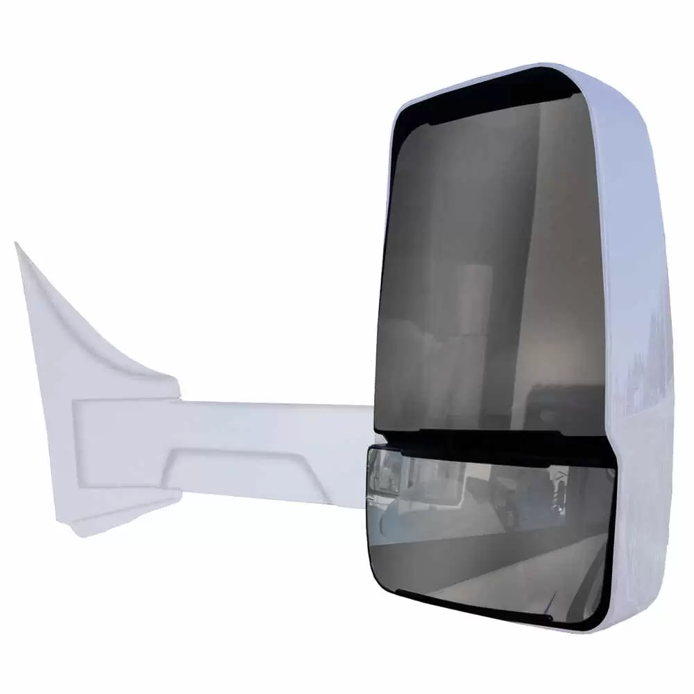 Right 2020XG Heated Remote / Manual Mirror Assembly with Blind Spot Camera for 102" Body Width - White - Fits Ford E Series - Velvac 718616