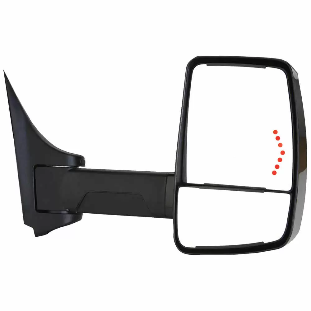 Right 2020XG Heated Remote / Manual Mirror Assembly with Signal Arrow for 96" Body Width - Passenger side - Black - Fits GM - Velvac 716350