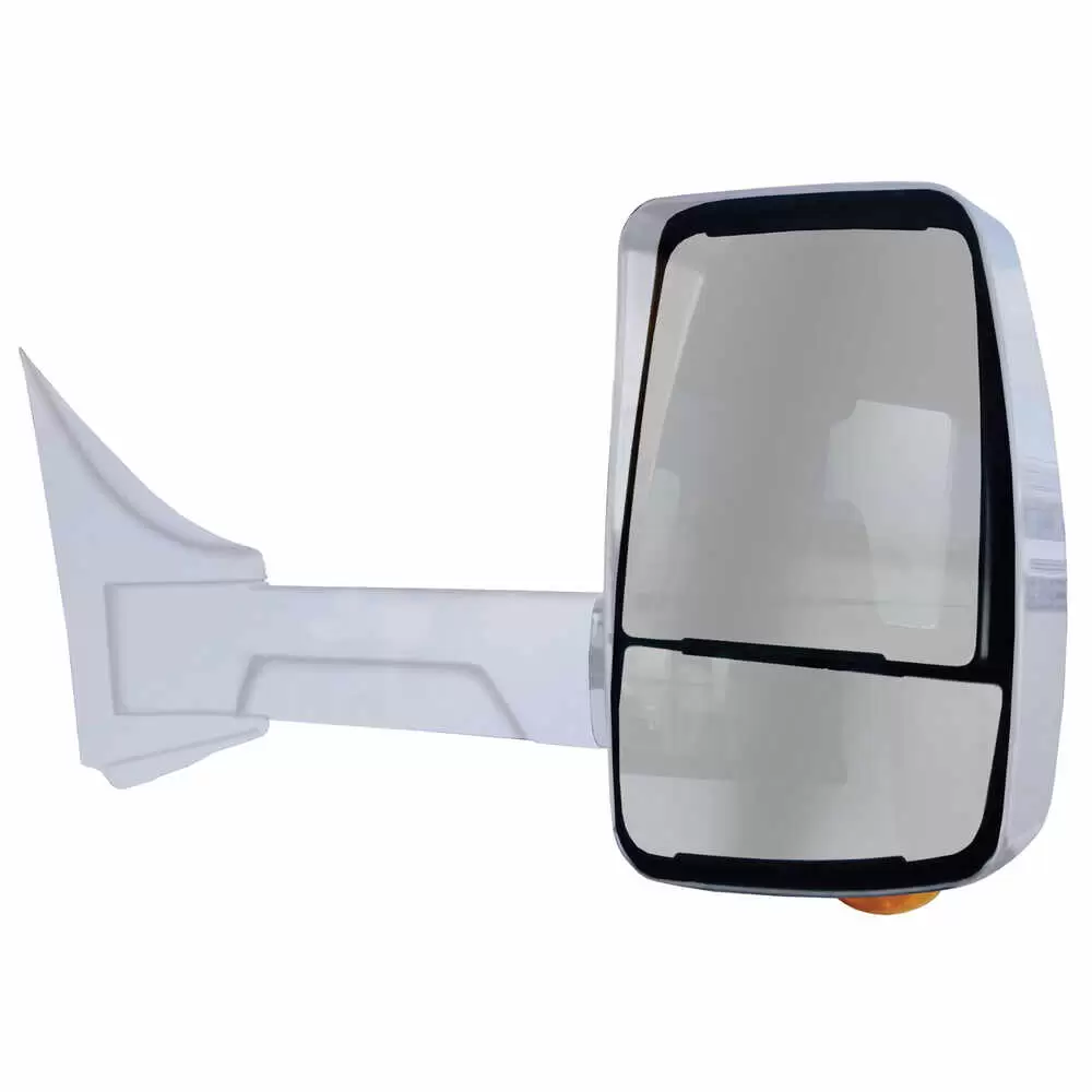 Right 2020XG Remote / Manual Heated Mirror Assembly with Light for 102" Body Width - White - Fits GM - Velvac 716378