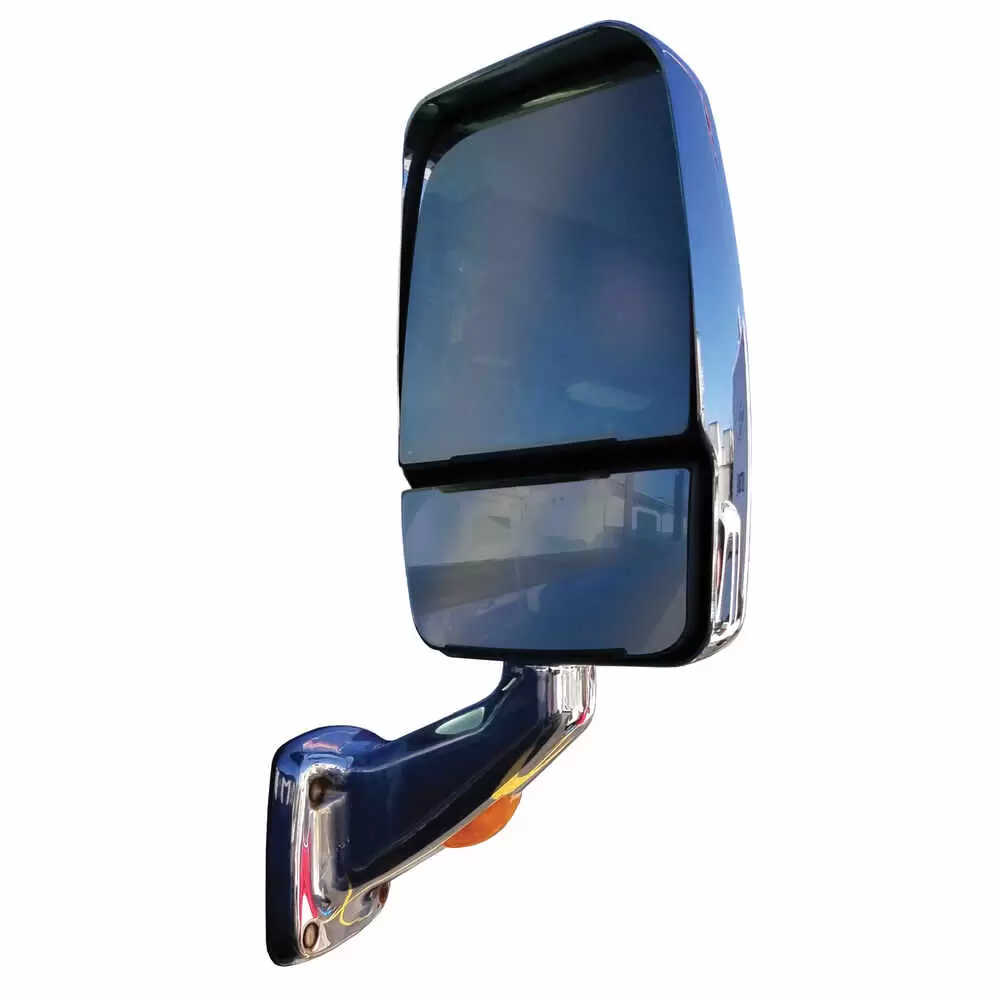 Right 2025 Deluxe Heated Remote / Manual Mirror Assembly with Light - Passenger side - Chrome - Velvac 713826