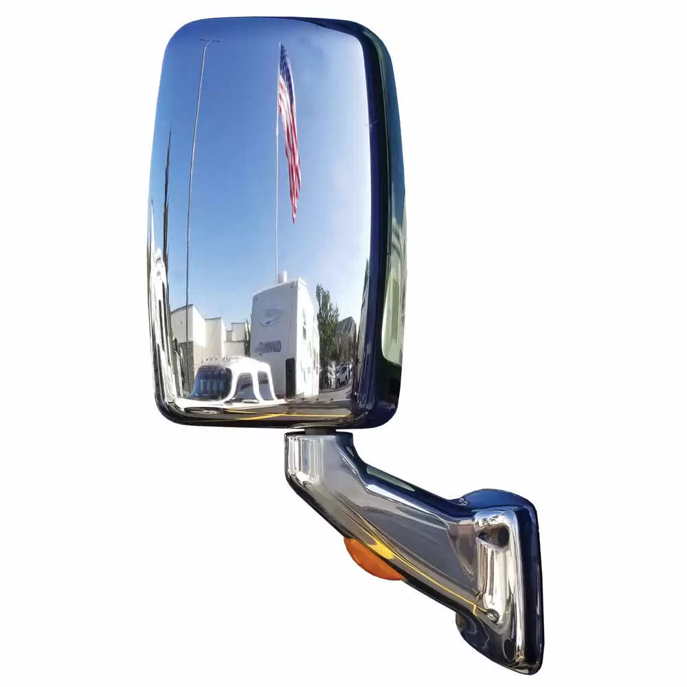 Right 2025 Deluxe Heated Remote / Manual Mirror Assembly with Light - Passenger side - Chrome - Velvac 713826